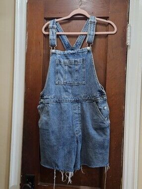 Kids Denim Short Overalls - Blue